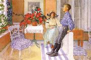 Carl Larsson Brother and Sister oil painting reproduction